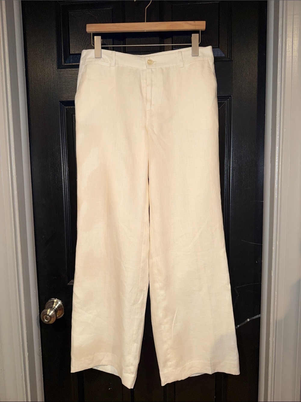 Winter White 100% Linen LAUREN Andover Pant Sz. 8P
